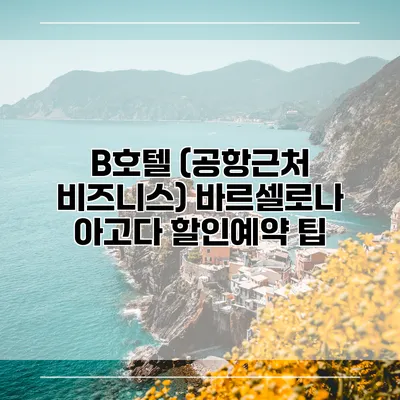 B호텔 (공항근처 비즈니스) 바르셀로나 아고다 할인예약 팁