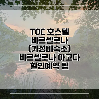 TOC 호스텔 바르셀로나 (가성비숙소) 바르셀로나 아고다 할인예약 팁