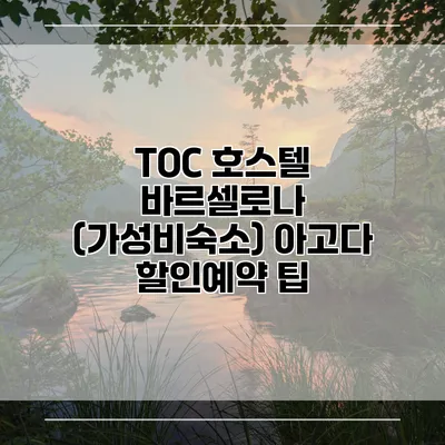 TOC 호스텔 바르셀로나 (가성비숙소) 아고다 할인예약 팁