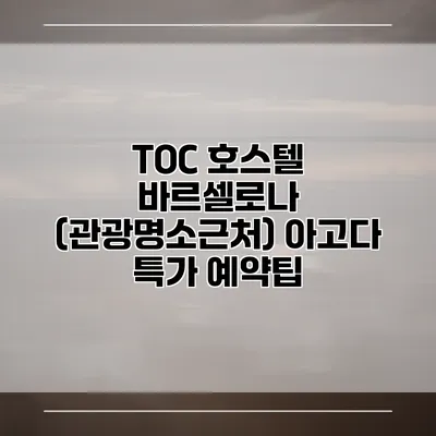 TOC 호스텔 바르셀로나 (관광명소근처) 아고다 특가 예약팁