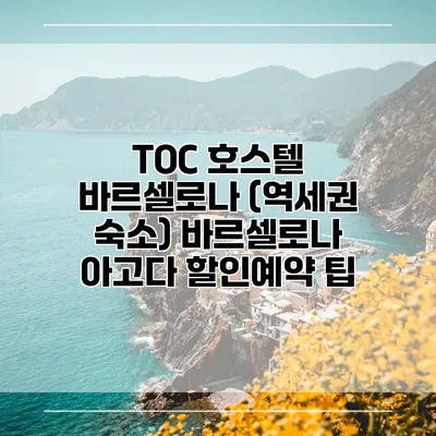 TOC 호스텔 바르셀로나 (역세권 숙소) 바르셀로나 아고다 할인예약 팁