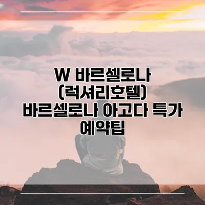 W 바르셀로나 (럭셔리호텔) 바르셀로나 아고다 특가 예약팁