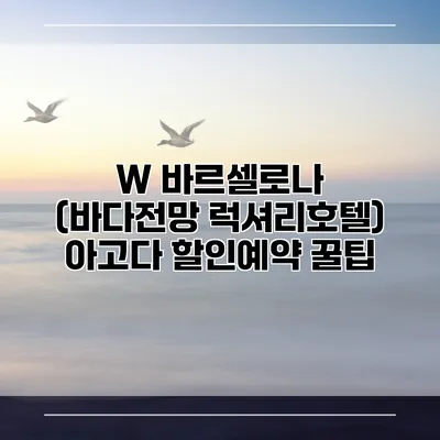 W 바르셀로나 (바다전망 럭셔리호텔) 아고다 할인예약 꿀팁