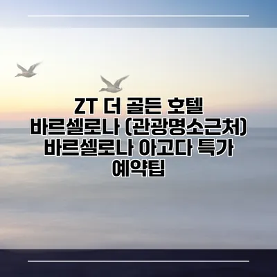 ZT 더 골든 호텔 바르셀로나 (관광명소근처) 바르셀로나 아고다 특가 예약팁