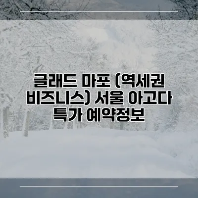 글래드 마포 (역세권 비즈니스) 서울 아고다 특가 예약정보