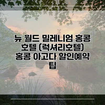 뉴 월드 밀레니엄 홍콩 호텔 (럭셔리호텔) 홍콩 아고다 할인예약 팁