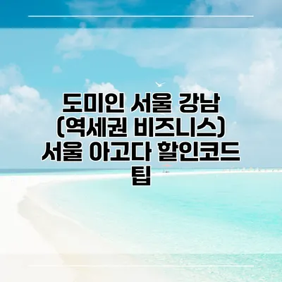 도미인 서울 강남 (역세권 비즈니스) 서울 아고다 할인코드 팁