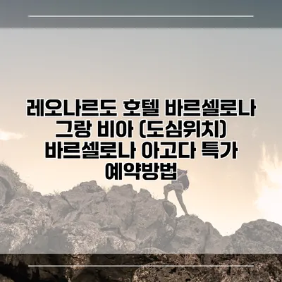 레오나르도 호텔 바르셀로나 그랑 비아 (도심위치) 바르셀로나 아고다 특가 예약방법