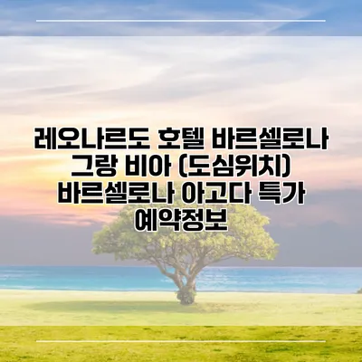 레오나르도 호텔 바르셀로나 그랑 비아 (도심위치) 바르셀로나 아고다 특가 예약정보