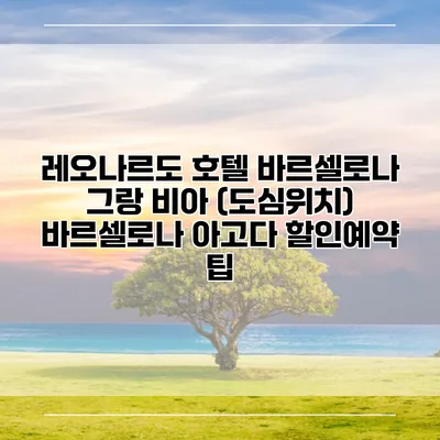 레오나르도 호텔 바르셀로나 그랑 비아 (도심위치) 바르셀로나 아고다 할인예약 팁