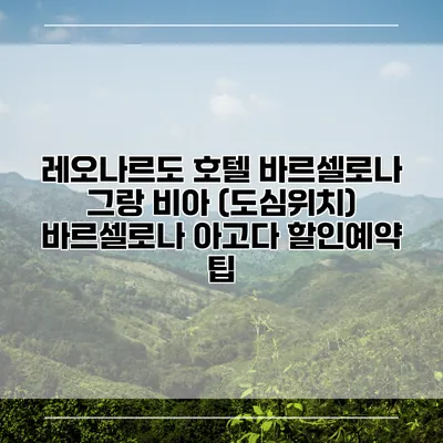 레오나르도 호텔 바르셀로나 그랑 비아 (도심위치) 바르셀로나 아고다 할인예약 팁