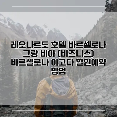레오나르도 호텔 바르셀로나 그랑 비아 (비즈니스) 바르셀로나 아고다 할인예약 방법