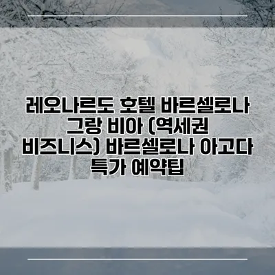 레오나르도 호텔 바르셀로나 그랑 비아 (역세권 비즈니스) 바르셀로나 아고다 특가 예약팁