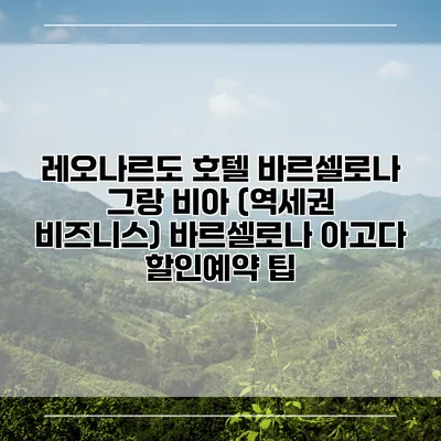 레오나르도 호텔 바르셀로나 그랑 비아 (역세권 비즈니스) 바르셀로나 아고다 할인예약 팁