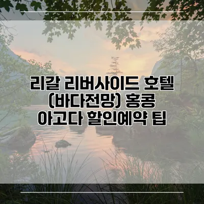리갈 리버사이드 호텔 (바다전망) 홍콩 아고다 할인예약 팁