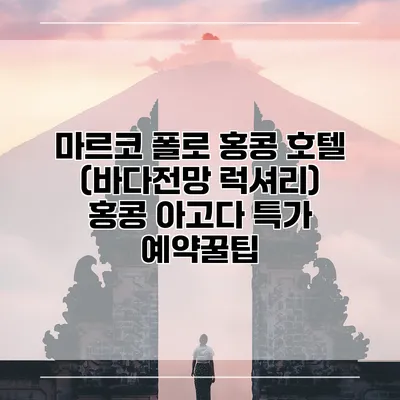 마르코 폴로 홍콩 호텔 (바다전망 럭셔리) 홍콩 아고다 특가 예약꿀팁
