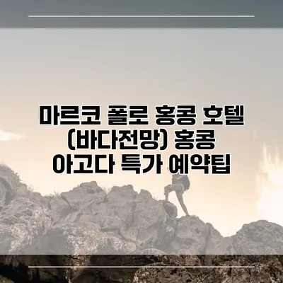 마르코 폴로 홍콩 호텔 (바다전망) 홍콩 아고다 특가 예약팁