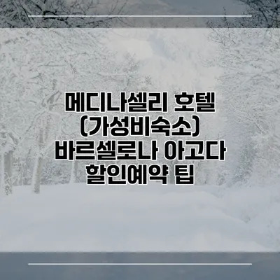 메디나셀리 호텔 (가성비숙소) 바르셀로나 아고다 할인예약 팁