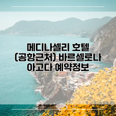 메디나셀리 호텔 (공항근처) 바르셀로나 아고다 예약정보
