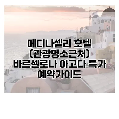 메디나셀리 호텔 (관광명소근처) 바르셀로나 아고다 특가 예약가이드