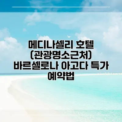 메디나셀리 호텔 (관광명소근처) 바르셀로나 아고다 특가 예약법