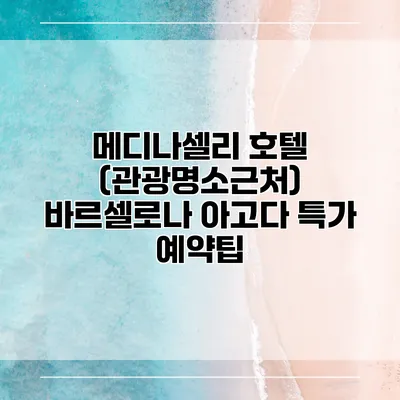 메디나셀리 호텔 (관광명소근처) 바르셀로나 아고다 특가 예약팁