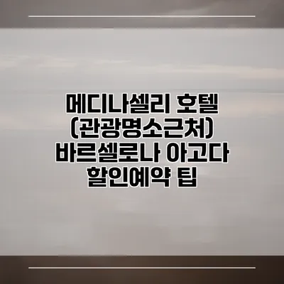 메디나셀리 호텔 (관광명소근처) 바르셀로나 아고다 할인예약 팁