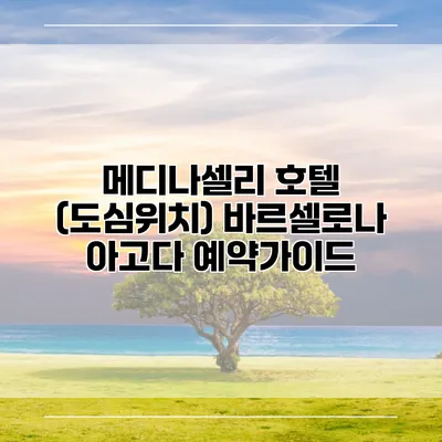 메디나셀리 호텔 (도심위치) 바르셀로나 아고다 예약가이드