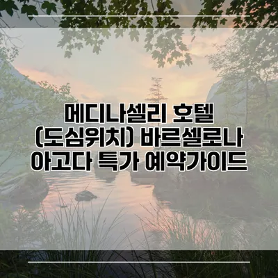 메디나셀리 호텔 (도심위치) 바르셀로나 아고다 특가 예약가이드
