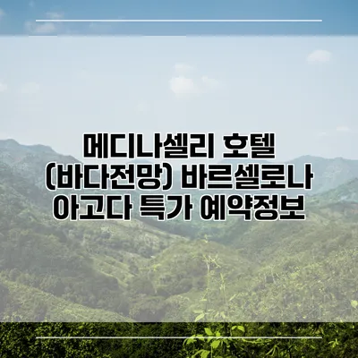 메디나셀리 호텔 (바다전망) 바르셀로나 아고다 특가 예약정보