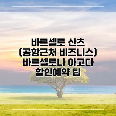 바르셀로 산츠 (공항근처 비즈니스) 바르셀로나 아고다 할인예약 팁