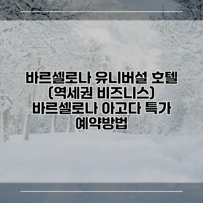 바르셀로나 유니버설 호텔 (역세권 비즈니스) 바르셀로나 아고다 특가 예약방법