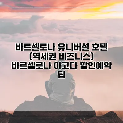 바르셀로나 유니버설 호텔 (역세권 비즈니스) 바르셀로나 아고다 할인예약 팁