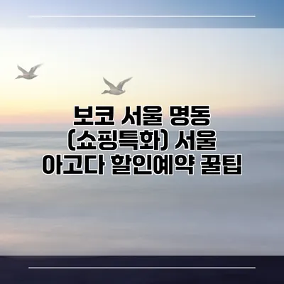 보코 서울 명동 (쇼핑특화) 서울 아고다 할인예약 꿀팁