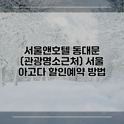 서울앤호텔 동대문 (관광명소근처) 서울 아고다 할인예약 방법