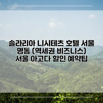 솔라리아 니시테츠 호텔 서울 명동 (역세권 비즈니스) 서울 아고다 할인 예약팁