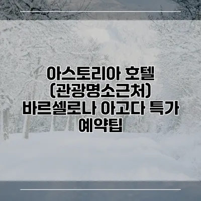 아스토리아 호텔 (관광명소근처) 바르셀로나 아고다 특가 예약팁
