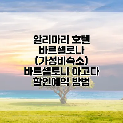 알리마라 호텔 바르셀로나 (가성비숙소) 바르셀로나 아고다 할인예약 방법