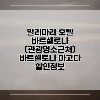 알리마라 호텔 바르셀로나 (관광명소근처) 바르셀로나 아고다 할인정보