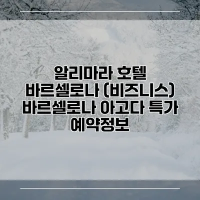 알리마라 호텔 바르셀로나 (비즈니스) 바르셀로나 아고다 특가 예약정보