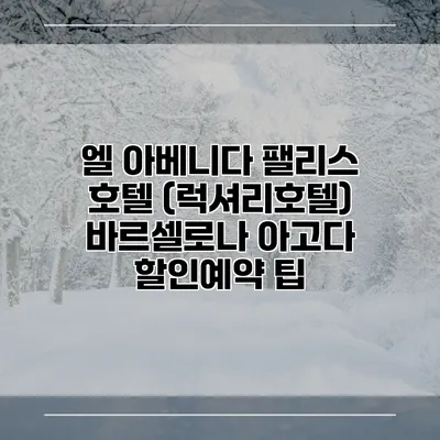 엘 아베니다 팰리스 호텔 (럭셔리호텔) 바르셀로나 아고다 할인예약 팁