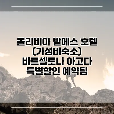 올리비아 발메스 호텔 (가성비숙소) 바르셀로나 아고다 특별할인 예약팁