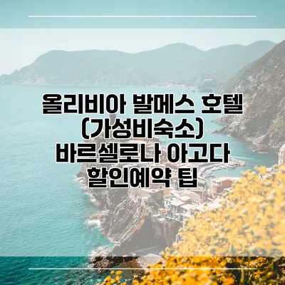 올리비아 발메스 호텔 (가성비숙소) 바르셀로나 아고다 할인예약 팁