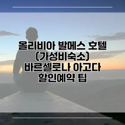 올리비아 발메스 호텔 (가성비숙소) 바르셀로나 아고다 할인예약 팁