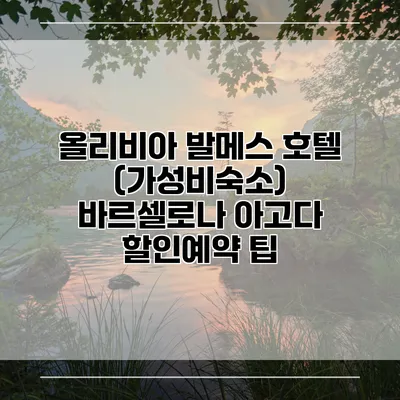 올리비아 발메스 호텔 (가성비숙소) 바르셀로나 아고다 할인예약 팁