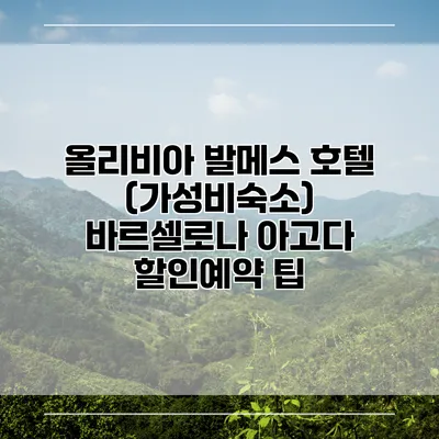올리비아 발메스 호텔 (가성비숙소) 바르셀로나 아고다 할인예약 팁