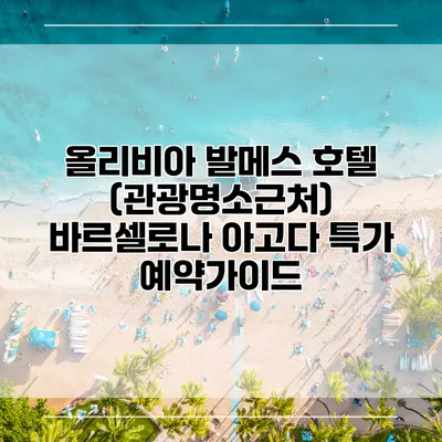 올리비아 발메스 호텔 (관광명소근처) 바르셀로나 아고다 특가 예약가이드