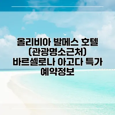 올리비아 발메스 호텔 (관광명소근처) 바르셀로나 아고다 특가 예약정보