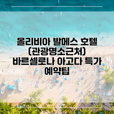 올리비아 발메스 호텔 (관광명소근처) 바르셀로나 아고다 특가 예약팁