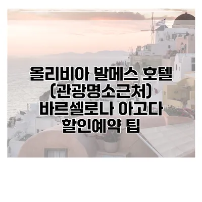 올리비아 발메스 호텔 (관광명소근처) 바르셀로나 아고다 할인예약 팁